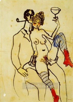 coresus sacrificing himselt to save callirhoe Painting - Angel Fernandez de Soto with woman Angel Fernandez de Soto with a woman 1902 Pablo Picasso
